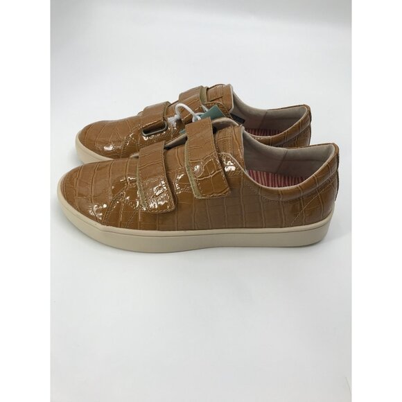 Revitalign Malibu Bella Orthotic Patent Strap Sneaker Tan Croc 9.5D Wide NEW - Picture 4 of 7